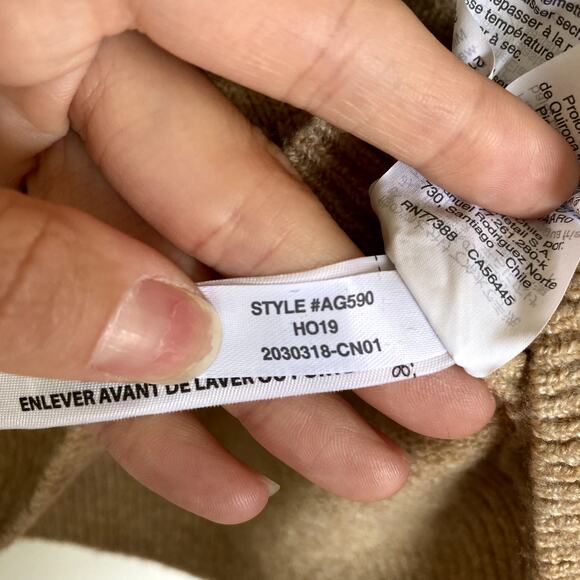 Madewell Dot Graystone Long Sleeve Pullover Sweater in Tan & Black Small - Picture 7 of 8